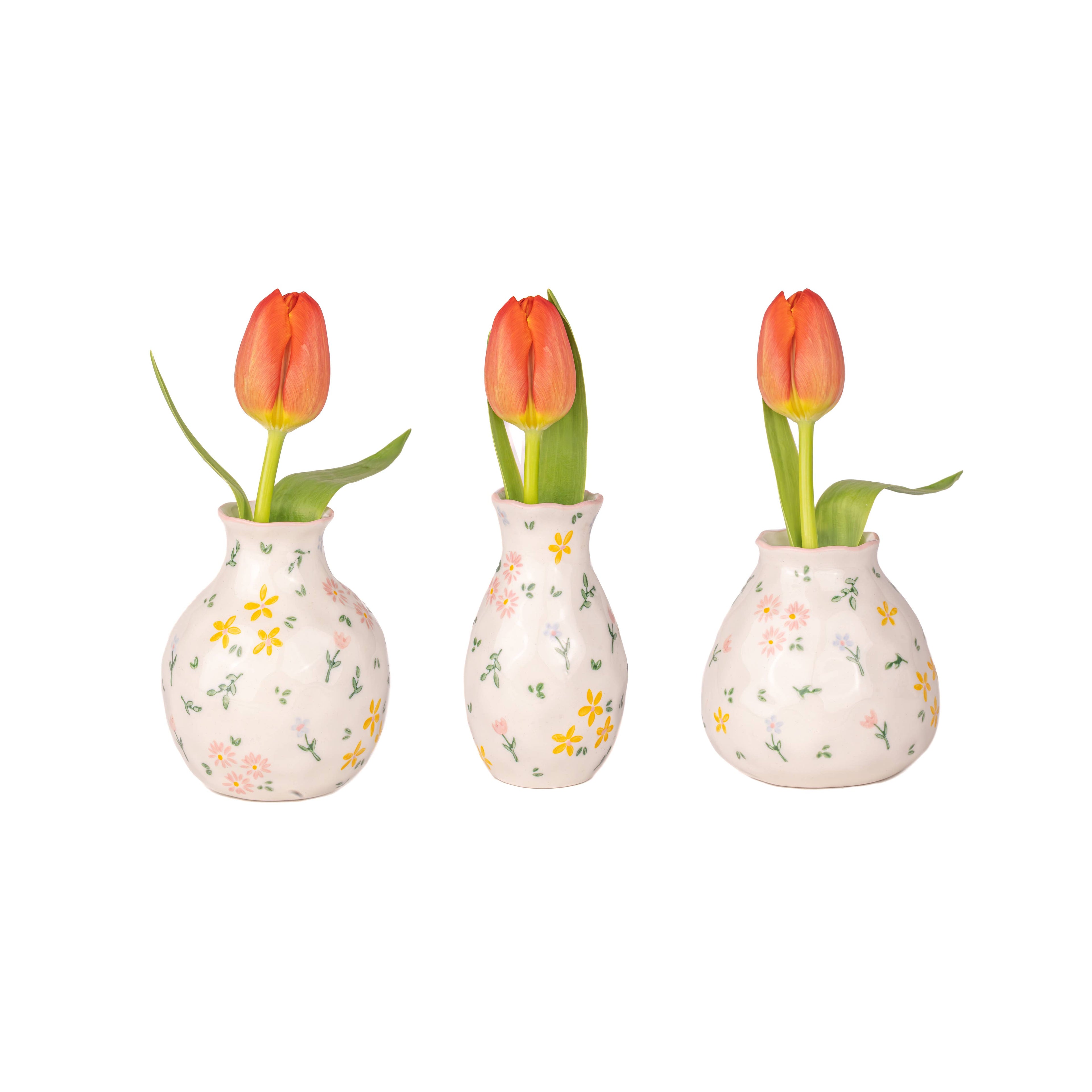 Minivase med blomstermønster