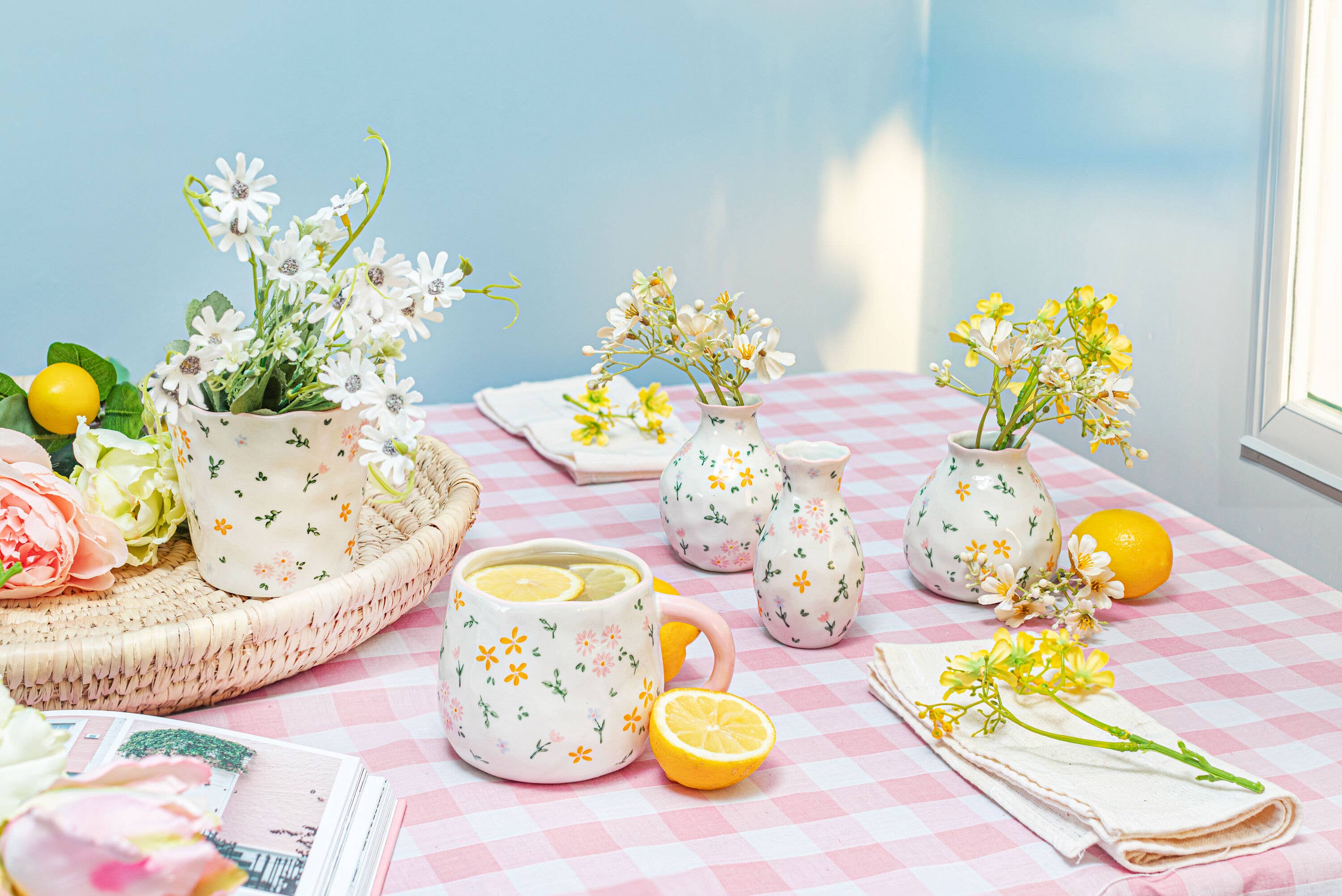 Minivase med blomstermønster