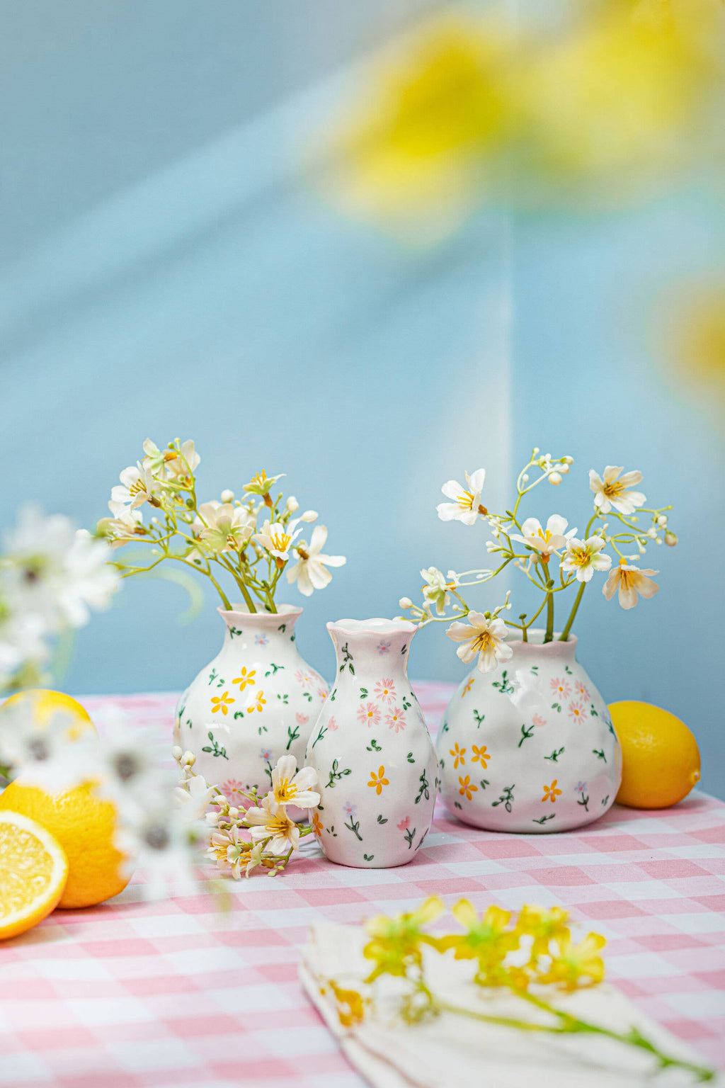 Minivase med blomstermønster