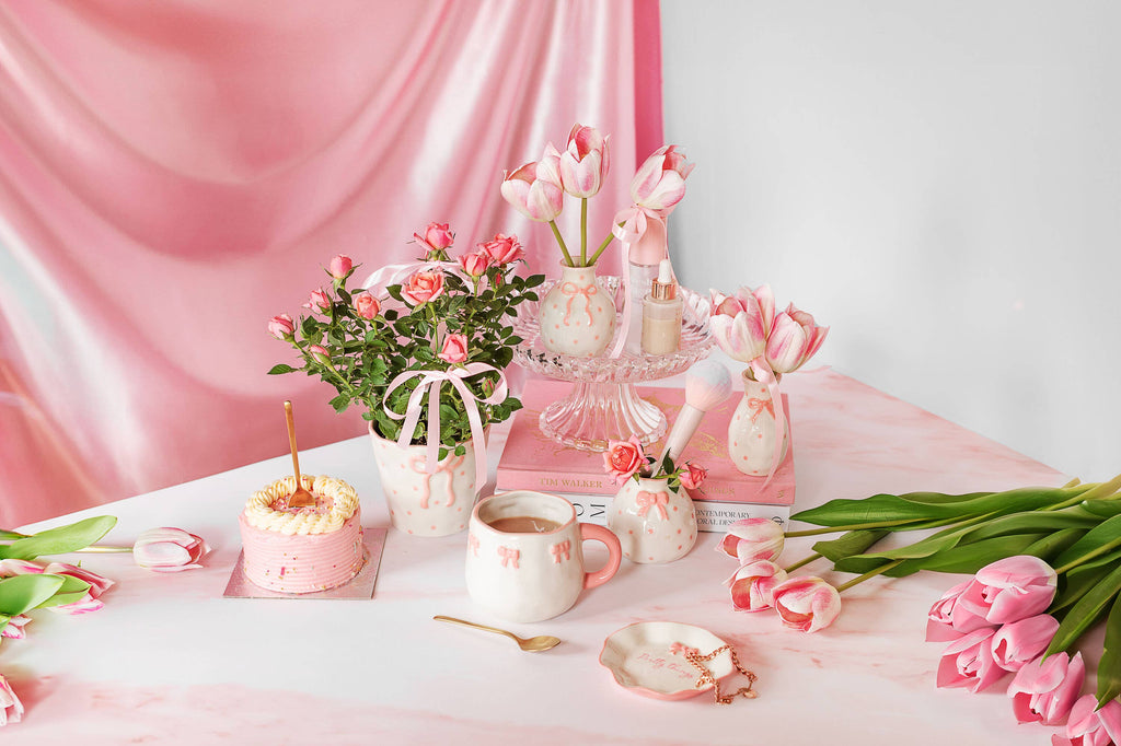 Mini vase med sløyfe