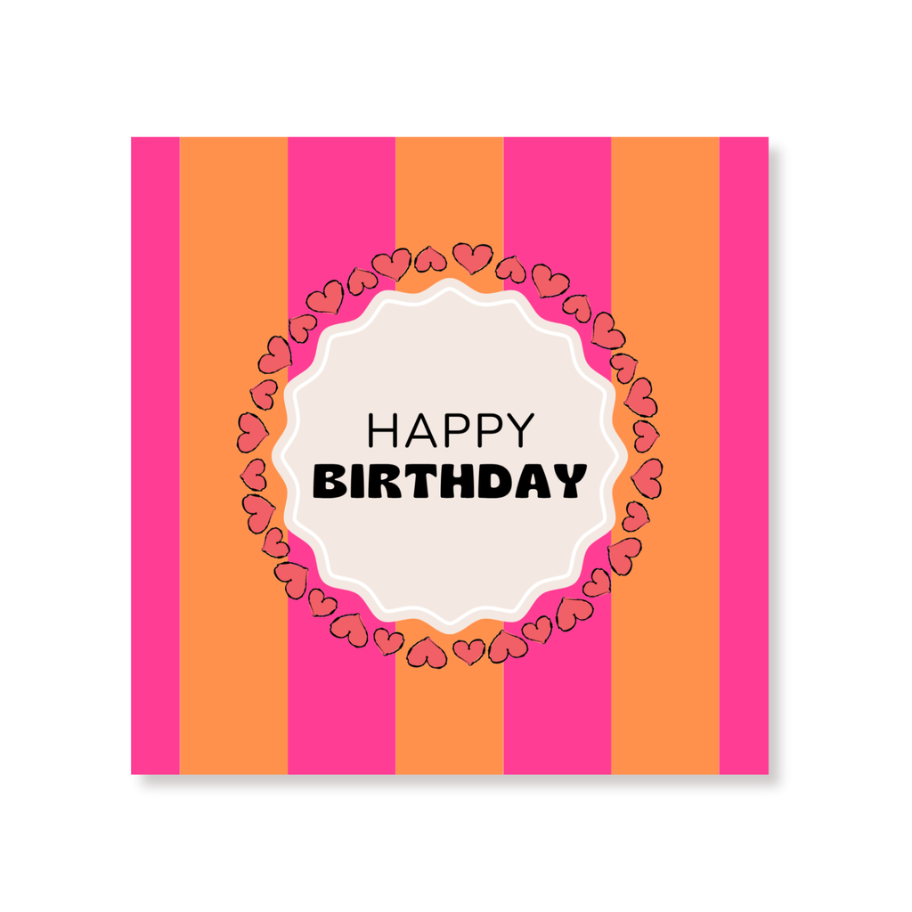 Servietter "Happy Birthday" Rosa